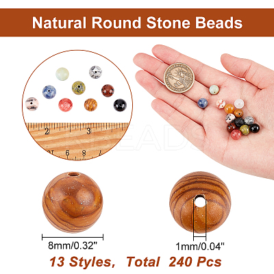 13 Styles Natural & Synthetic Mixed Gemstone Beads G-AR0004-89-1