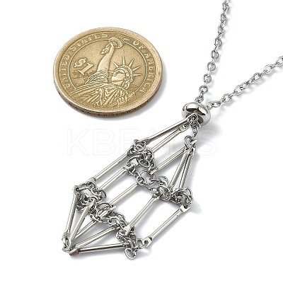 Tarnish Resistant 304 Stainless Steel Macrame Pouch Empty Stone Holder for Pendant Necklaces Making NJEW-TA00100-01-1