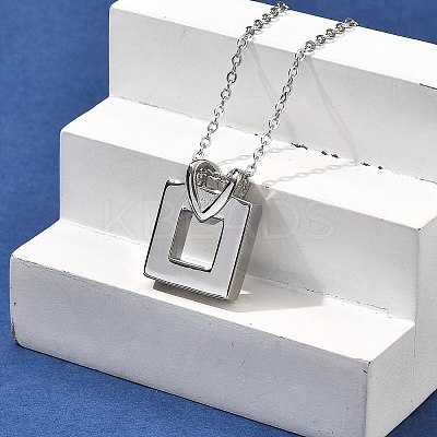 304 Stainless Steel Heart Square Urn Ashes Necklaces STAS-Z106-07P-1