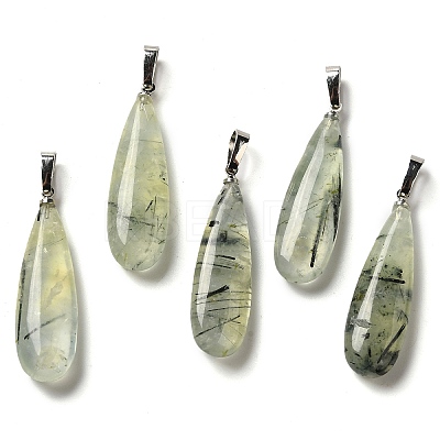 Natural Prehnite Pendants G-Q192-07P-01-1