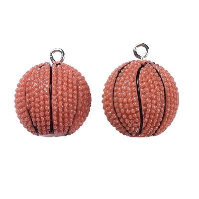 16Pcs 2 Colors Opaque Resin Pendants RESI-LS0001-03P-1