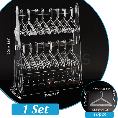 Coat Hanger Shaped Acrylic Earring Display Stands EDIS-WH0029-90-1