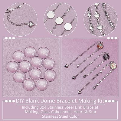 DIY Blank Dome Bracelet Making Kit DIY-NB0009-80-1