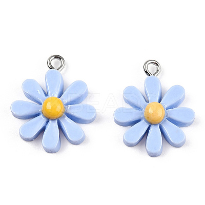 Opaque Resin Pendants RESI-WH0037-01E-1
