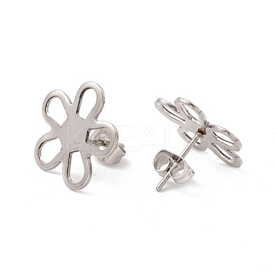 Non-Tarnish 201 Stainless Steel Stud Earring Findings STAS-G266-06P-1