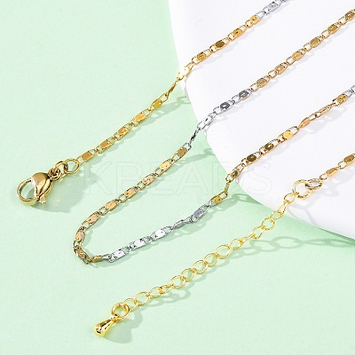 Brass Link Chain Necklaces for Women NJEW-D302-68G-1