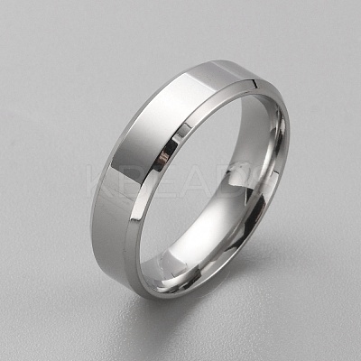 Stainless Steel Simple Plain Band Ring for Men Women RJEW-WH0015-04E-1