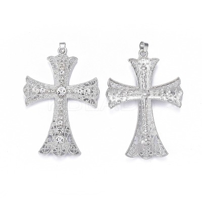 Alloy Rhinestone Big Pendants PALLOY-E470-01S-AAA-1