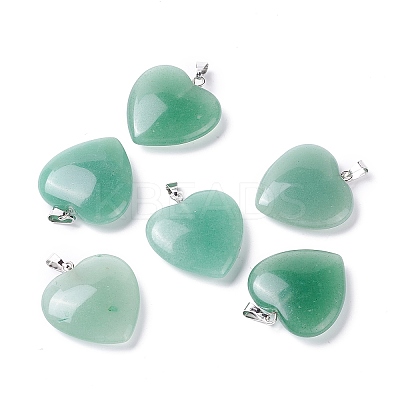 Natural Green Aventurine Pendants X-G-G956-B37-FF-1