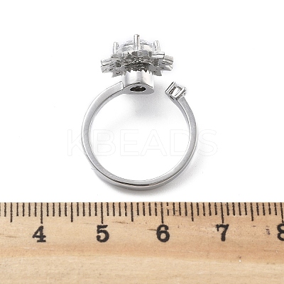 Sunflower Rotatable Open Cuff Rings for Women RJEW-S402-13P-1