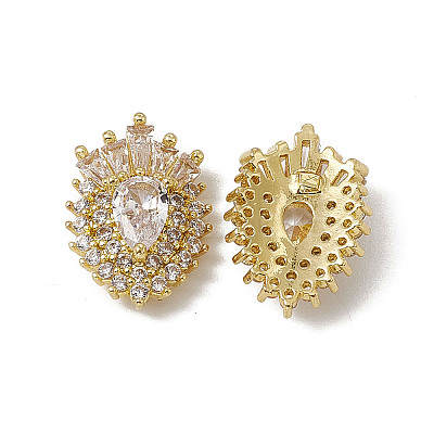 Brass Pave Clear Cubic Zirconia Cabochons MRMJ-B002-07KCG-1