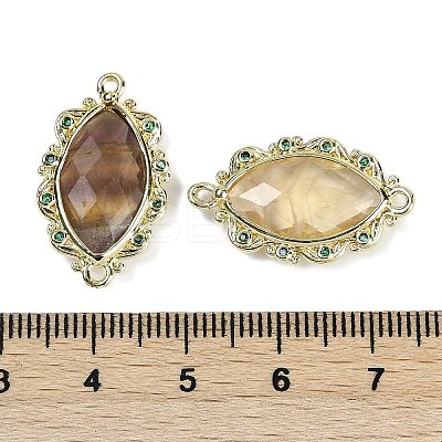 Natural Yellow Fluorite Faceted Horse Eye Links G-B126-02G-01-1