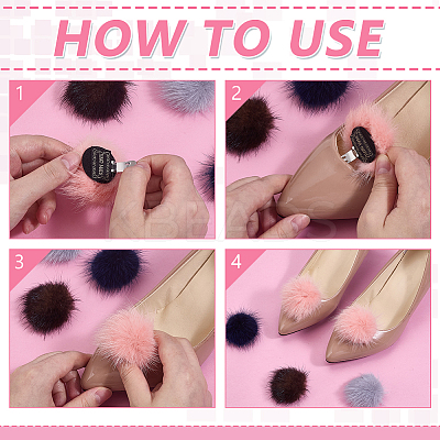 Faux Mink Fur Shoes Buckle Clip AJEW-WH0248-670A-1