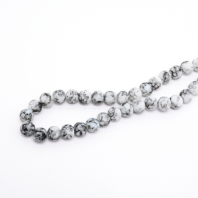 Baking Paint Glass Beads Strands FGLA-WH0001-01A-1