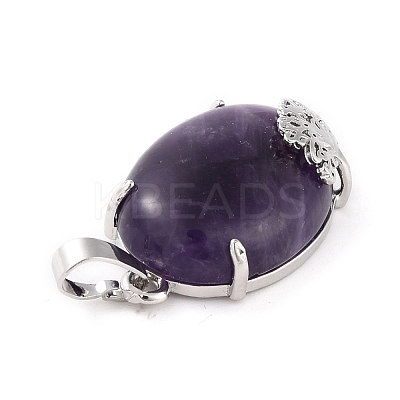 Natural Amethyst Pendants G-C235-03H-RS-1