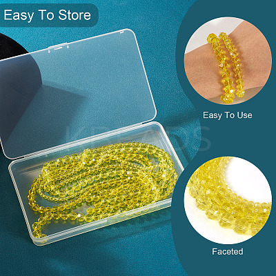 4 Strands 4 Styles Transparent Glass Bead Strands GLAA-TA0002-56B-1