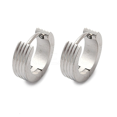 304 Stainless Steel Polishing Effect Hoop Earrings EJEW-M001-40C-P-1