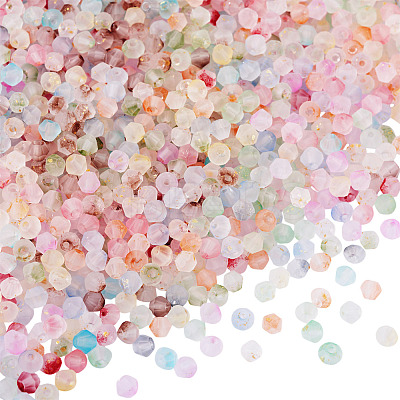 1200Pcs 12 Colors Frosted Glass Beads FGLA-TA0001-04-1