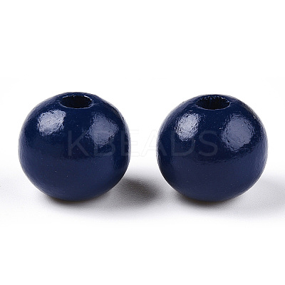 Ocean Themed Spray Painted Wood European Beads WOOD-CJC0018-02M-1