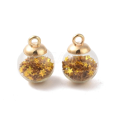 Glass Round Pendants GLAA-P063-01G-02-1