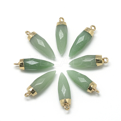 Natural Green Aventurine Pointed Pendants X-G-Q495-10G-1