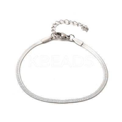 Non-Tarnish 304 Stainless Steel Herringbone Chains Bracelet for Men Women LS-BJEW-D450-01P-03-1