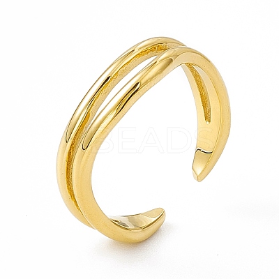 Ion Plating(IP) 304 Stainless Steel Cuff Ring for Women RJEW-C060-37G-1
