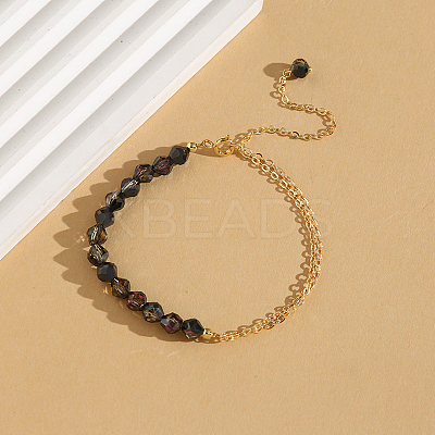 Elegant Glass Beads Link Bracelets UY2615-1-1