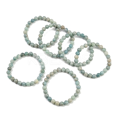 Natural Amazonite Beads Stretch Bracelets for Men Women BJEW-K286-01-1