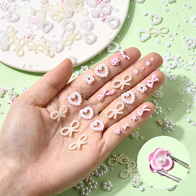 644Pcs Alloy & Acrylic & ABS Plastic Imitation Pearl Cabochons MRMJ-SP0001-13-1