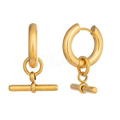 304 Stainless Steel T Bar Hoop Earrings for Women KZ0220-1-1