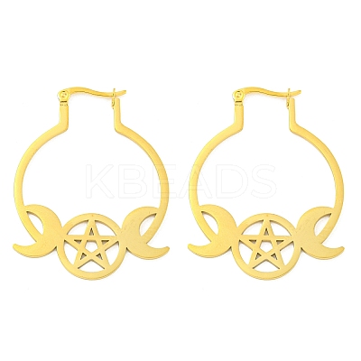 304 Stainless Steel Hoop Earrings for Women EJEW-F338-01G-1