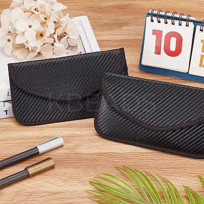 Carbon Fiber Key Car Wallets Car Bag Key Purse Pouch AJEW-WH0029-37-1