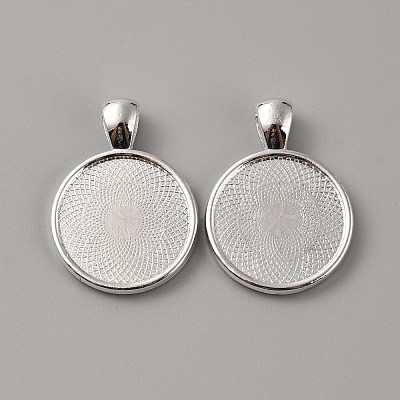 Zinc Alloy Pendant Cabochon Settings LS-FIND-WH0422-15-1