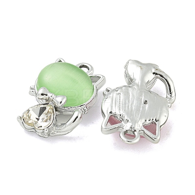 UV Plating Alloy Rhinestone Pendants FIND-M033-17P-1