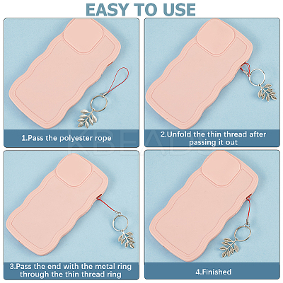 64Pcs 8 Colors Nylon Cord with Zinc Alloy sleeve Mobile Straps FIND-GF0006-51-1
