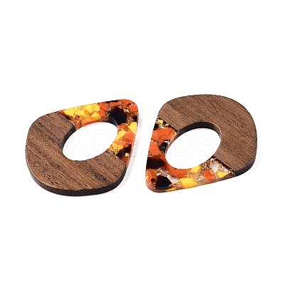 Transparent Resin and Walnut Wood Pendants RESI-T057-07M-1