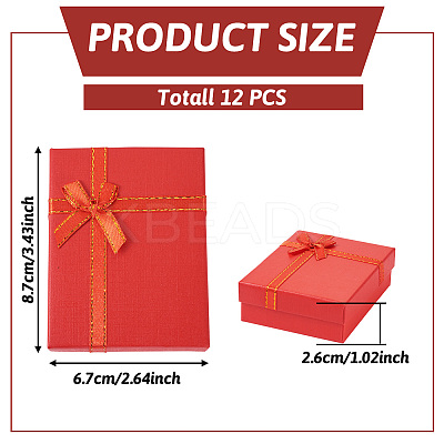Rectangle Paper Jewelry Set Storage Boxes with Bowknot CON-TAC0014-04D-1
