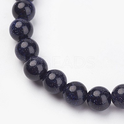 Synthetic Blue Goldstone Stretch Bracelets G-N0263-02-1