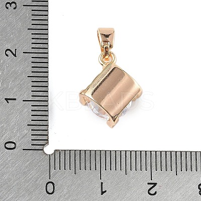 Brass Micro Pave Cubic Zirconia Pendants KK-E795-29KCG-04-1