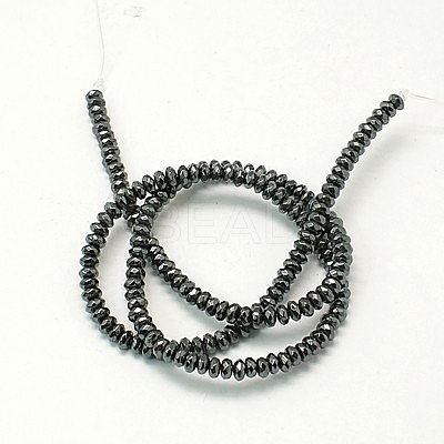 Non-Magnetic Synthetic Hematite Beads Strands G-E085-4x2mm-1-1