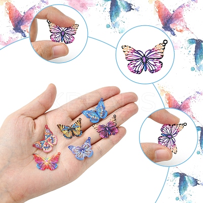 DIY Butterfly 430 Stainless Steel Etched Metal Embellishments Dangle Earring Jewelry Making Kits DIY-FS0007-46-1