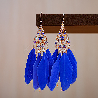Rhombus Alloy Rhinestone Chandelier Earrings FS-WGCB5E2-07-1