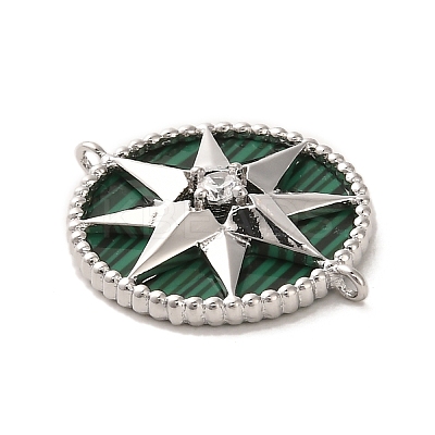 Synthetic Malachite Connector Charms KK-P260-29A-P-1
