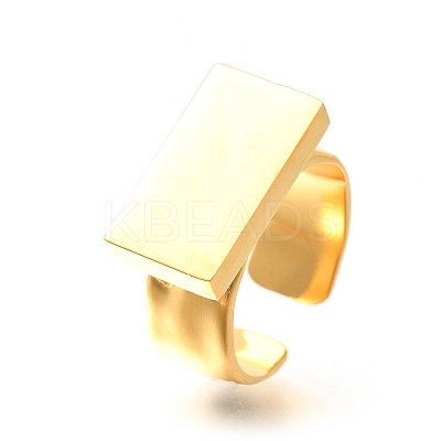 304 Stainless Steel Open Cuff Rings for Women RJEW-R012-01G-1