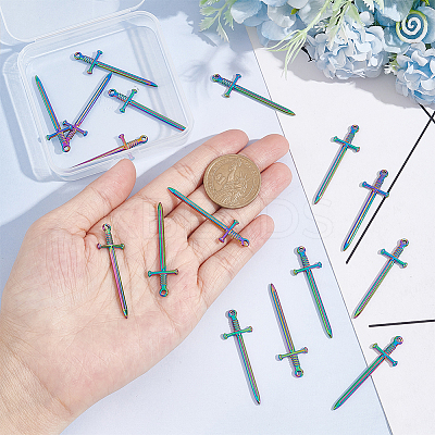 16Pcs 304 Stainless Steel Pendants STAS-UN0042-58-1