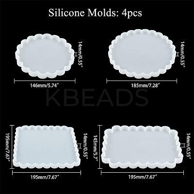 Waved Cup Pad Silicone Molds DIY-OC0002-04-1