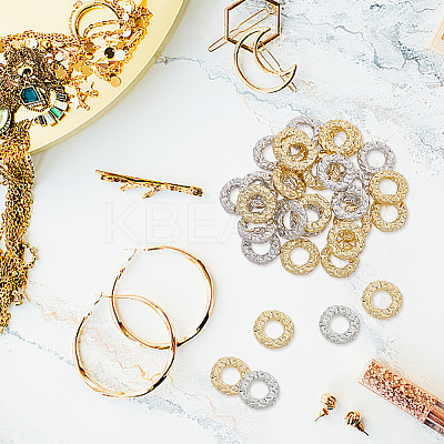 28Pcs 2 Colors Eco-friendly Rack Plating Alloy Linking Rings FIND-GL0001-66-1
