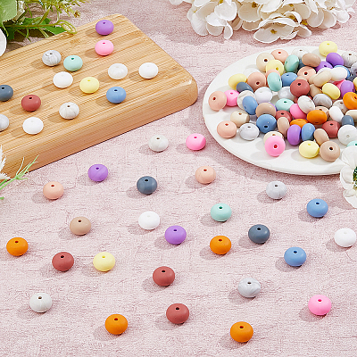 120Pcs 15 Colors Food Grade Eco-Friendly Silicone Beads SIL-FH0001-14-1