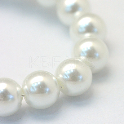 Baking Paint Pearlized Glass Pearl Round Bead Strands HY-Q003-14mm-01-1